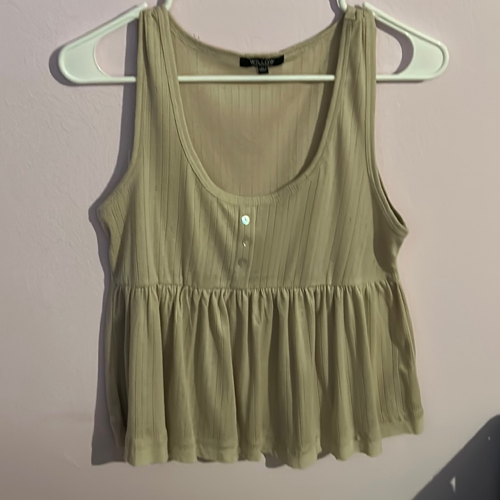 crème color simple Blouse